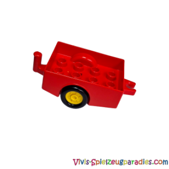 Lego Duplo trailer with coupling ends (6505) red